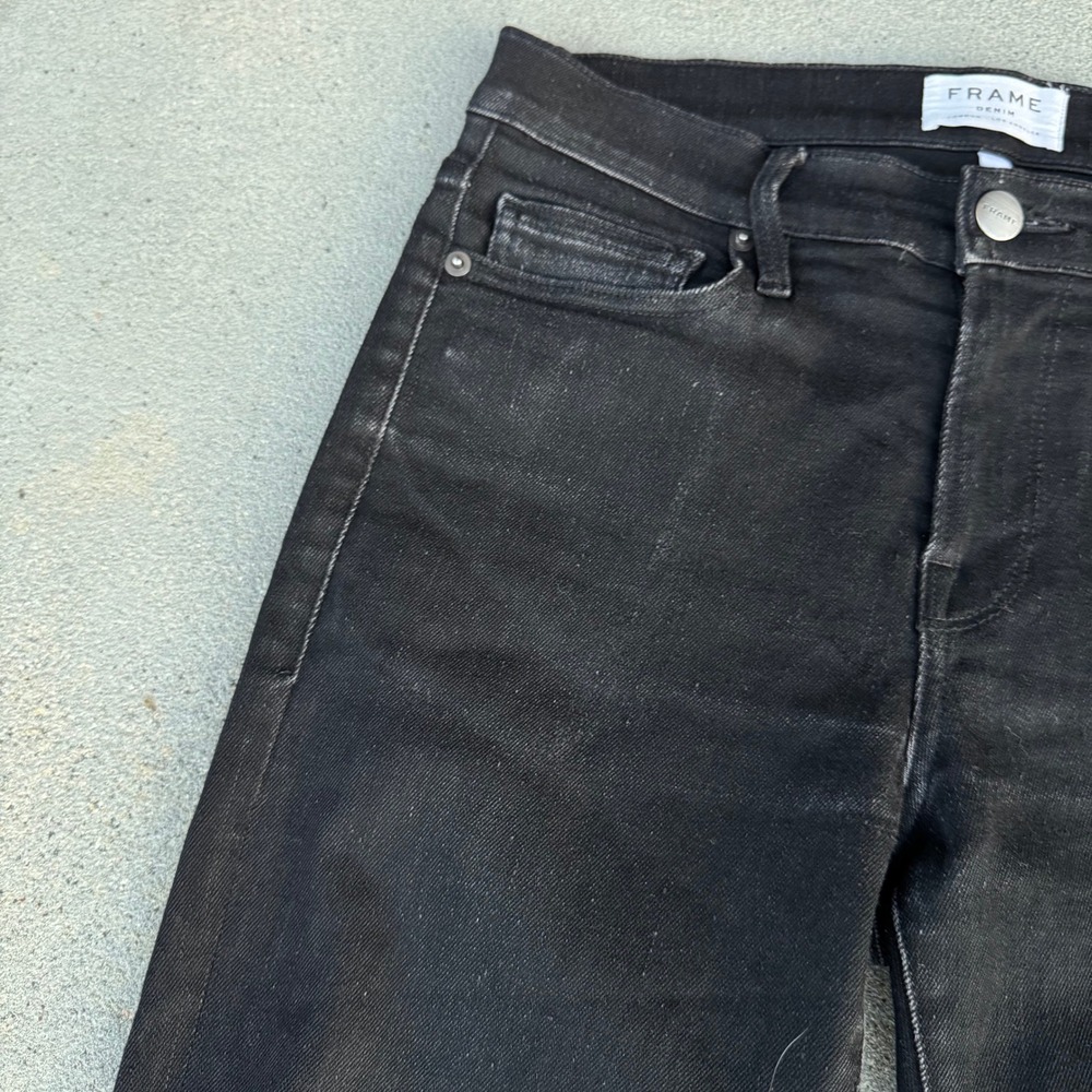 FRAME Denim Jagger True Skinny Jeans Noir Black Size 29 LMHSS278 Womens - Picture 3 of 12